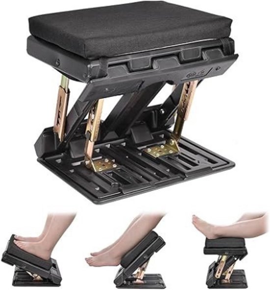 HEETA Voetsteun onder bureau, in hoogte verstelbaar, ergonomische kruk met massagefunctie voor kantoor en thuis