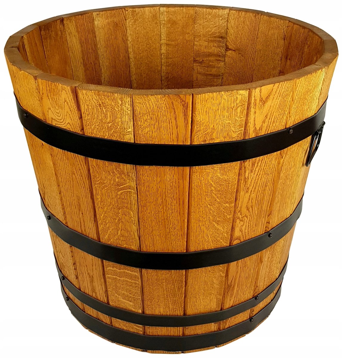 Grote Houten Kuip 55x50cm - Durzame Eikenhout Bloempot voor Balkon & Tuin