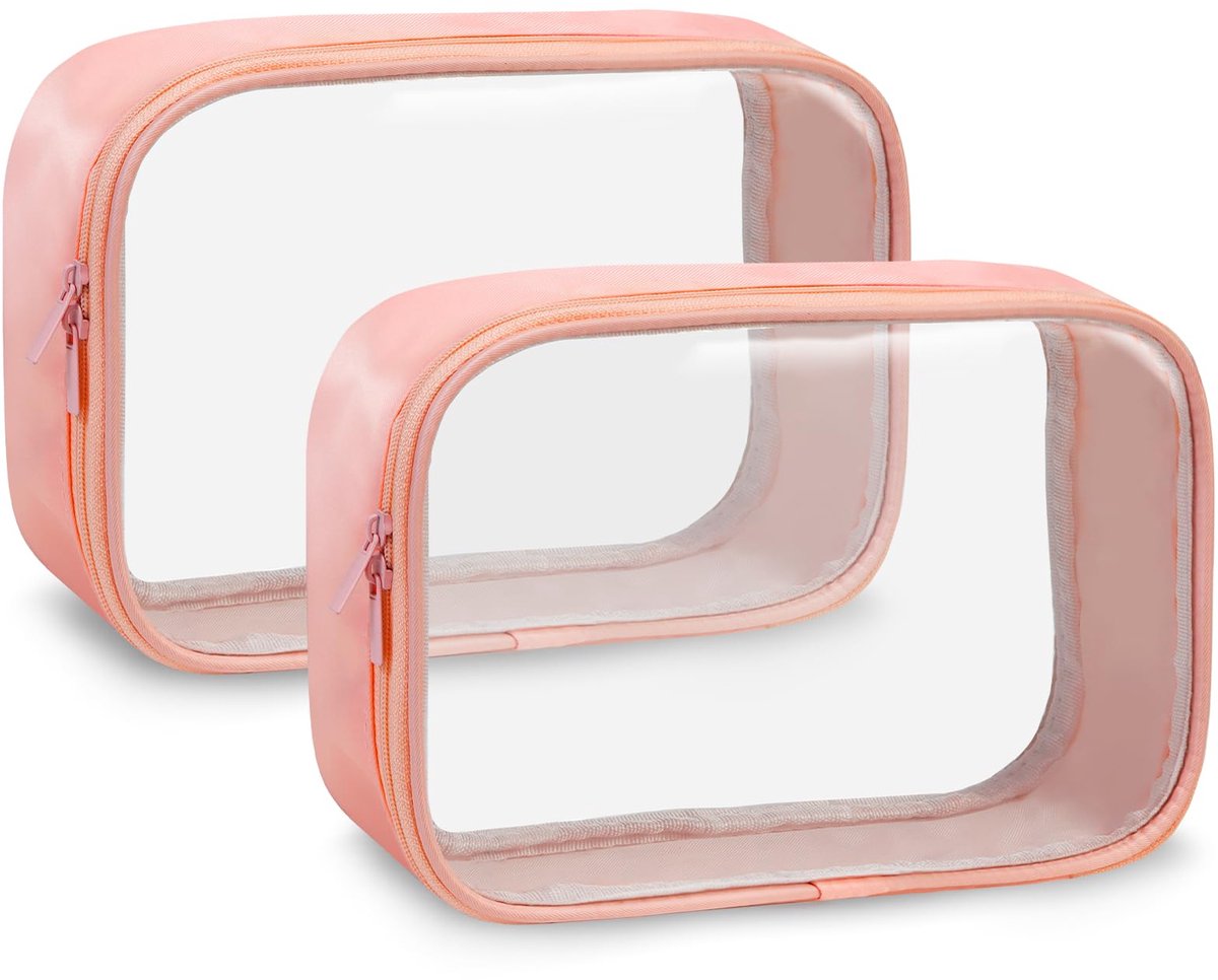 My Ninki ® Transparante Reistoilettas Set van 2 voor Vloeistoffen en Cosmetica, Waterdicht en Handbagagevriendelijk