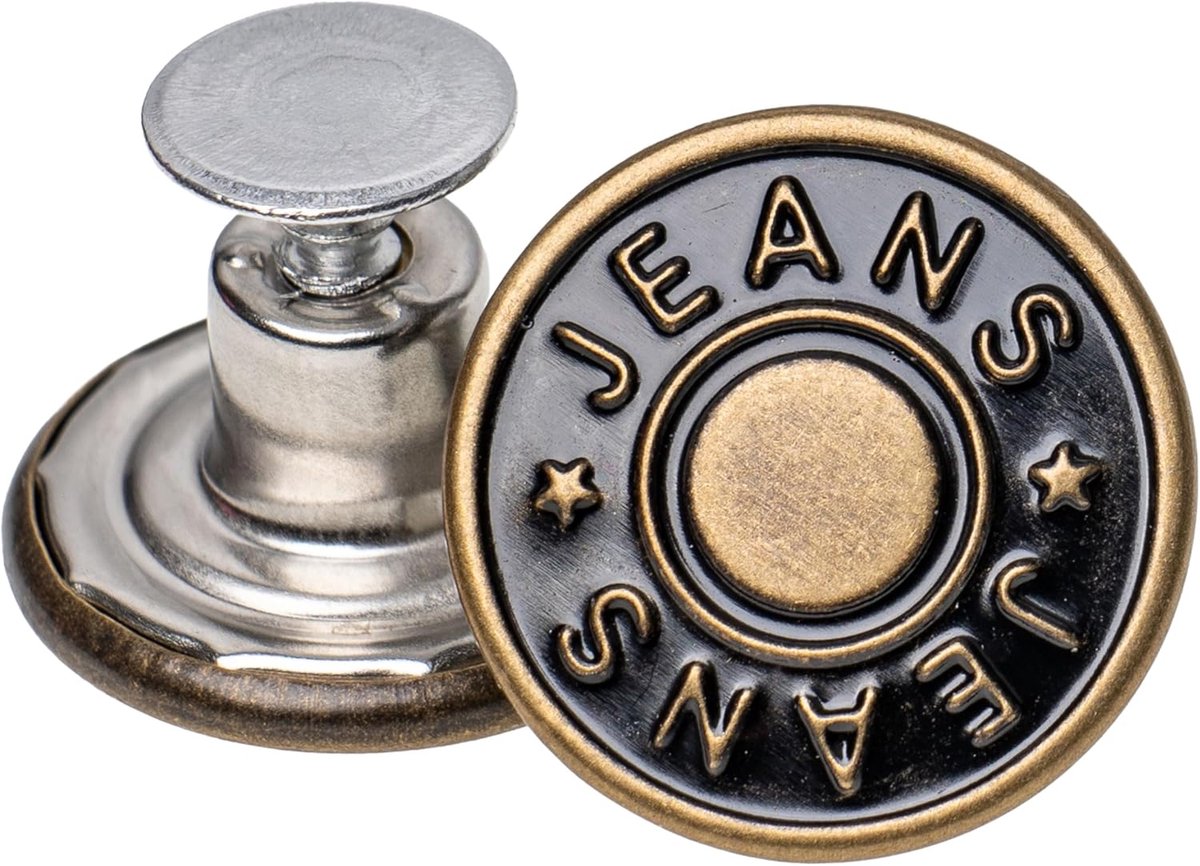 Vervangende Jeansknopen Set van 20 - Bronskleurig, 20 mm voor Broek en Jas