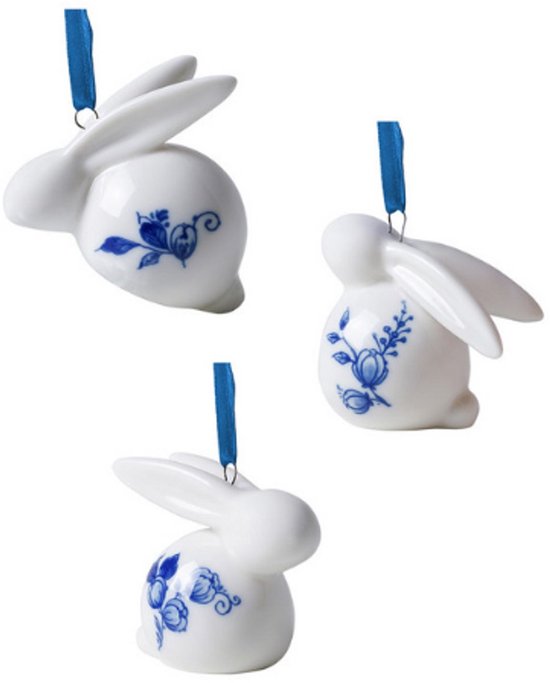 Clayre & Eef Paashanger Ei 8 cm Wit IJzer Ovaal Decoratie Hanger