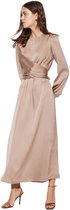 Trendyol Robe de soirée trapèze à manches standard et col rond pour femme
