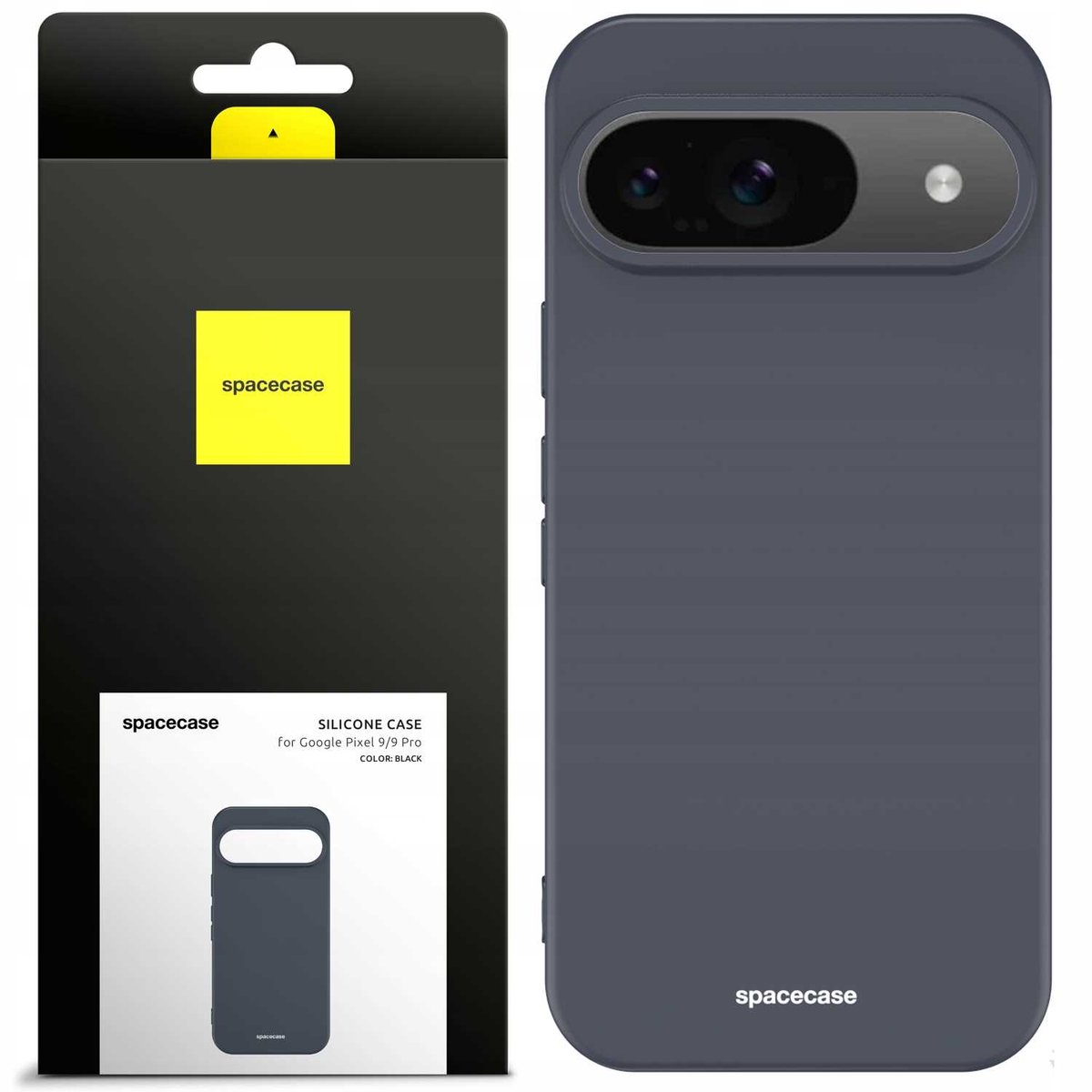 Spacecase Siliconen Case Cover Voor Google Pixel 9 9 Pro Zwart