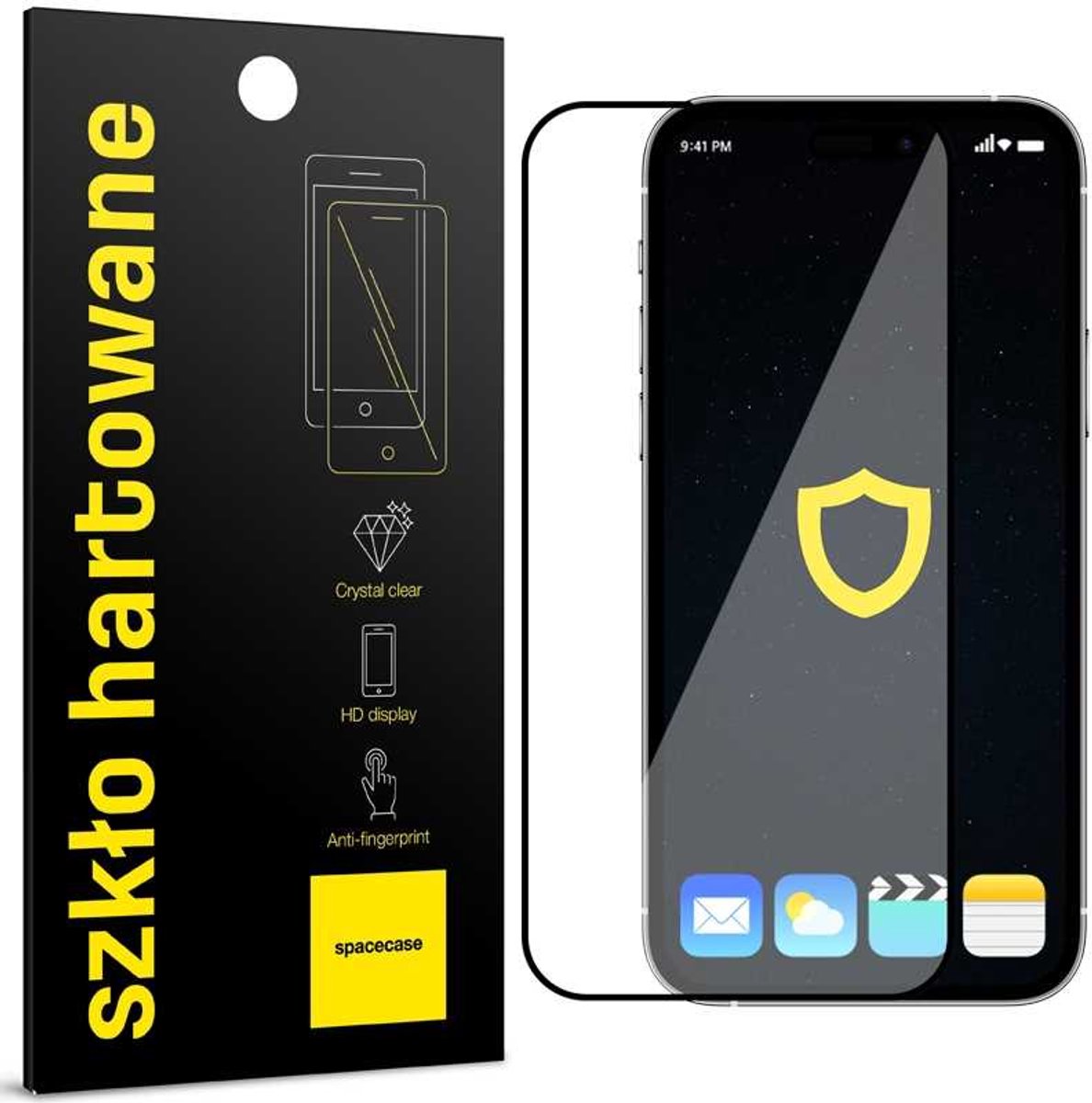 Spacecase 5D Gehard Glas Voor Iphone 15 Pro Voorfolie