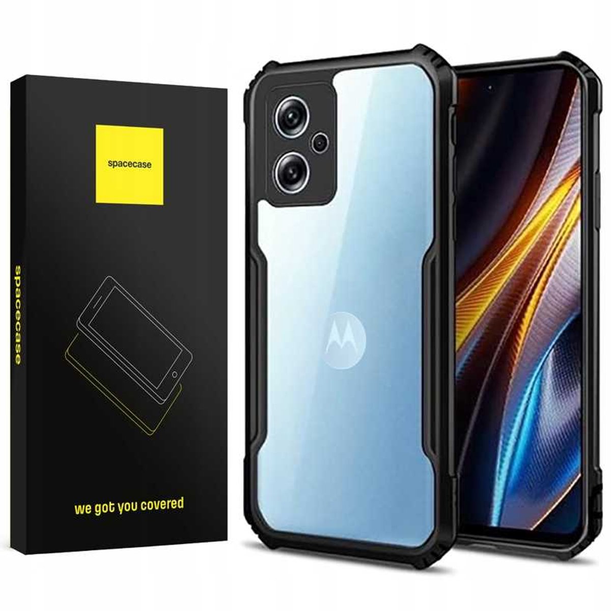 Spacecase Case Cover Voor Motorola G54 Kever Zwart