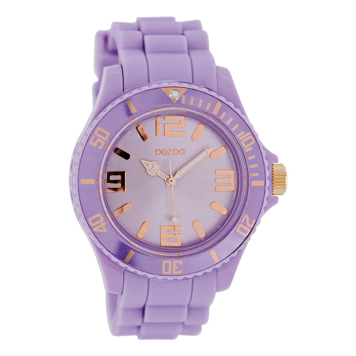 OOZOO Timepieces - Lila horloge met lila rubber band - C5056