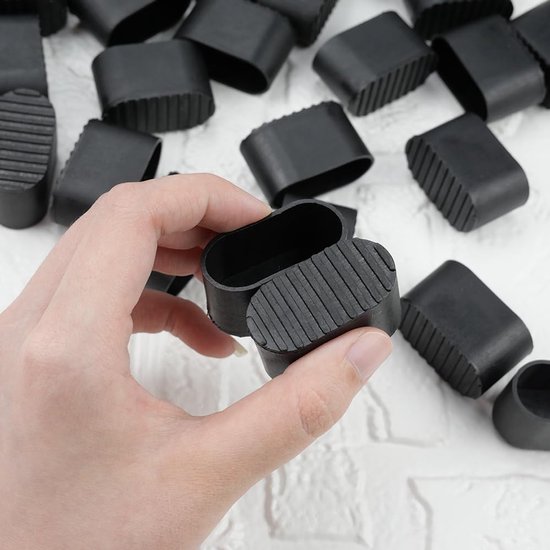 40 stuks stoelpootdoppen, 40 x 20 mm, ovaal, voetkappen voor