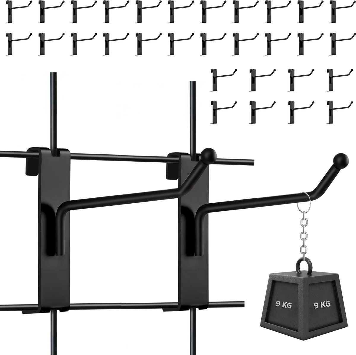 My Ninki ® Praktische en Sterke 10 cm Gatenwand Haken met Kogelkop Eindes (32 stuks) voor Diverse Toepassingen