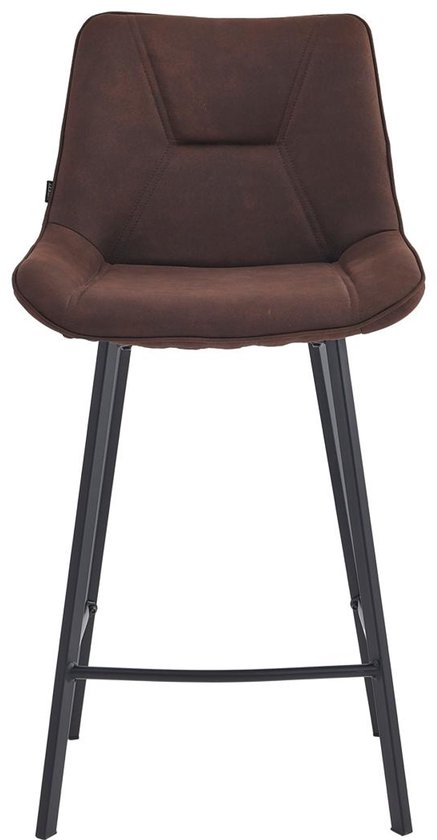 Colenis® - Tabouret de bar Zera - Chaise de bar - Set de 2 - Marron - Microfibre - Microfibre - Industriel