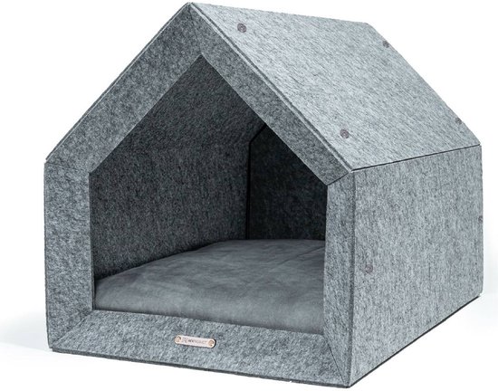 Foto: Rexproduct hondenhuis hondenhuisjes voor binnen hondenkussen inbegrepen hondenhuizen voor in huis hondenhok hondenmand gemaakt van gerecycled petflessen pethome 2 0 grijs grijs