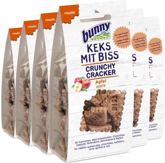 Bunny Nature Crunchy Cracker Appel - 6 x 50 gr - Voordeelverpakking