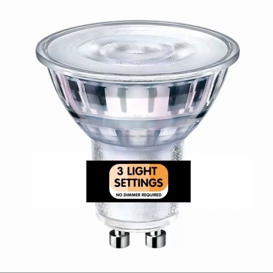 ETH Sceneswitch + Memory GU10 led 4.5w/50w 2700k/2500k/2200k 3 standen 50w-25w-10w 500Lm Cri80 230v