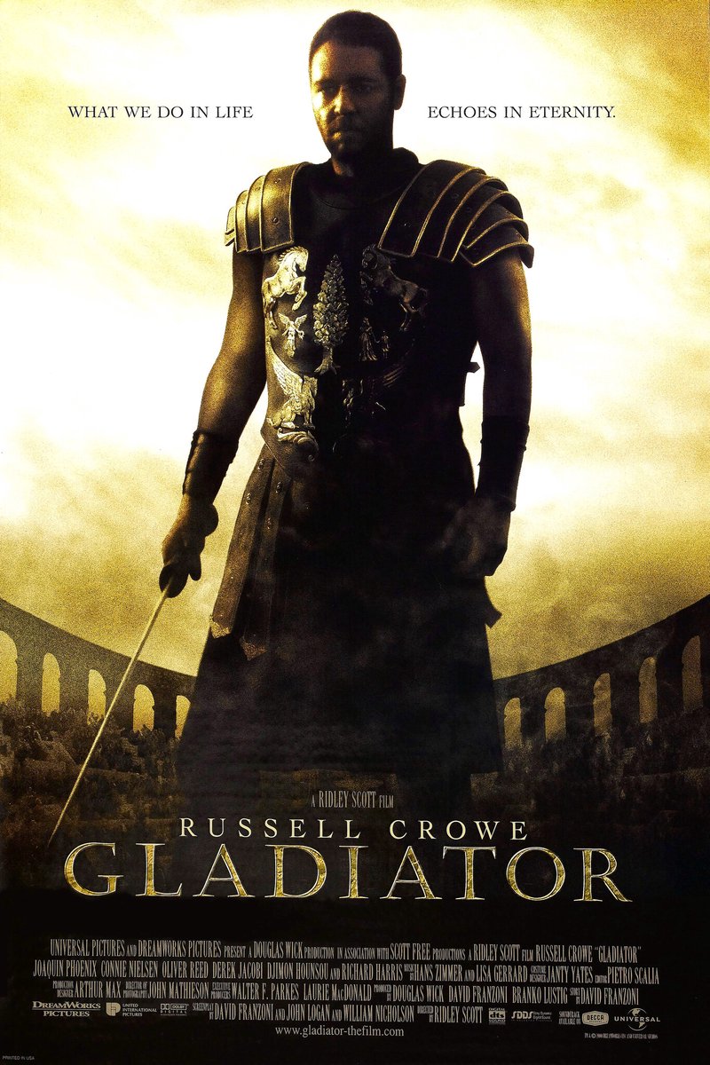 karo-art Poster - Gladiator, 2000, Originele Filmposter, Premium Print, Professioneel Fotopapier Multikleur