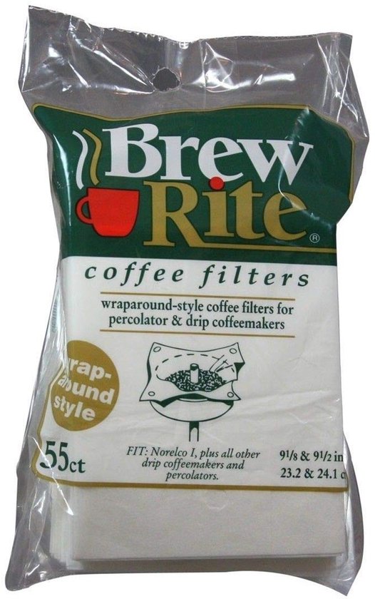 Brew Rite Filtri Da Caffè Wrap Around – 55 Pezzi, Carta Crespata Per Macchine Americane E Filtri A Goccia - 4