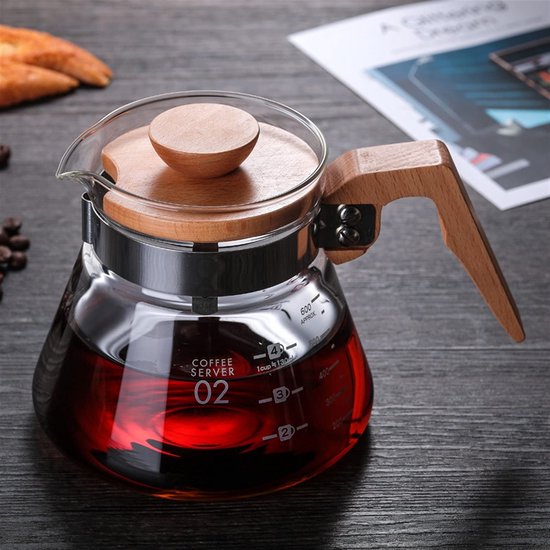 Pour Over Koffiepot - Koffiezetter - Koffie Opgietkan - Glas - Rvs
