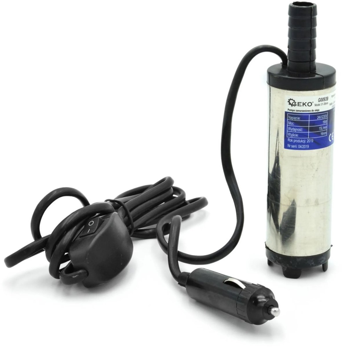 GEKO Oliepomp - Dompelbaar - 24V/230V - Compact - 38 mm