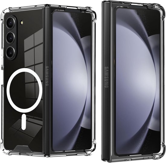 Coque MagSafe compatible avec Samsung Galaxy Z Fold 6 , coque transparente antichoc en silicone et TPU