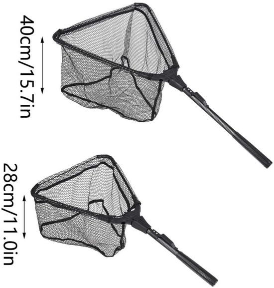 Zylo® Schepnet Vissen - Visnet - Telescoop Schepnet - Draagbaar - Schepnet - 59x30x1cm - Zwart van Zylo — afbeelding 2