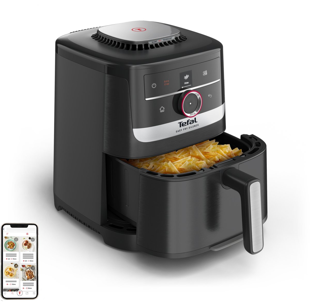 Tefal Easy Fry Smart & Silence EY5728 - Stille Airfryer XXL - 7L - 1500W - Voor Tot 6 Personen