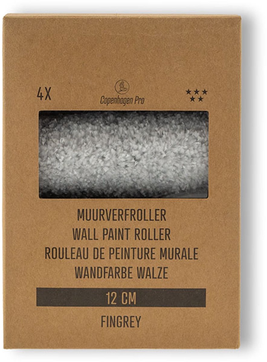 Copenhagen Pro Verfroller - Efficiënt, professioneel - FinGrey - 10 cm dik 4 stuks