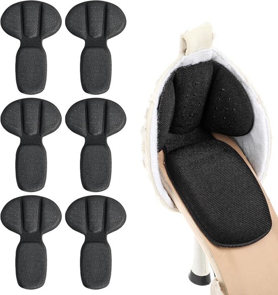 ORTHOPEO Hielkussens, schoeninlegzolen tegen blaren en wrijving, siliconen gel, 6 paar, hielbeschermers, hielkussens, heren en dames, antislip bij grote schoenen en hoge hakken, schoenpads