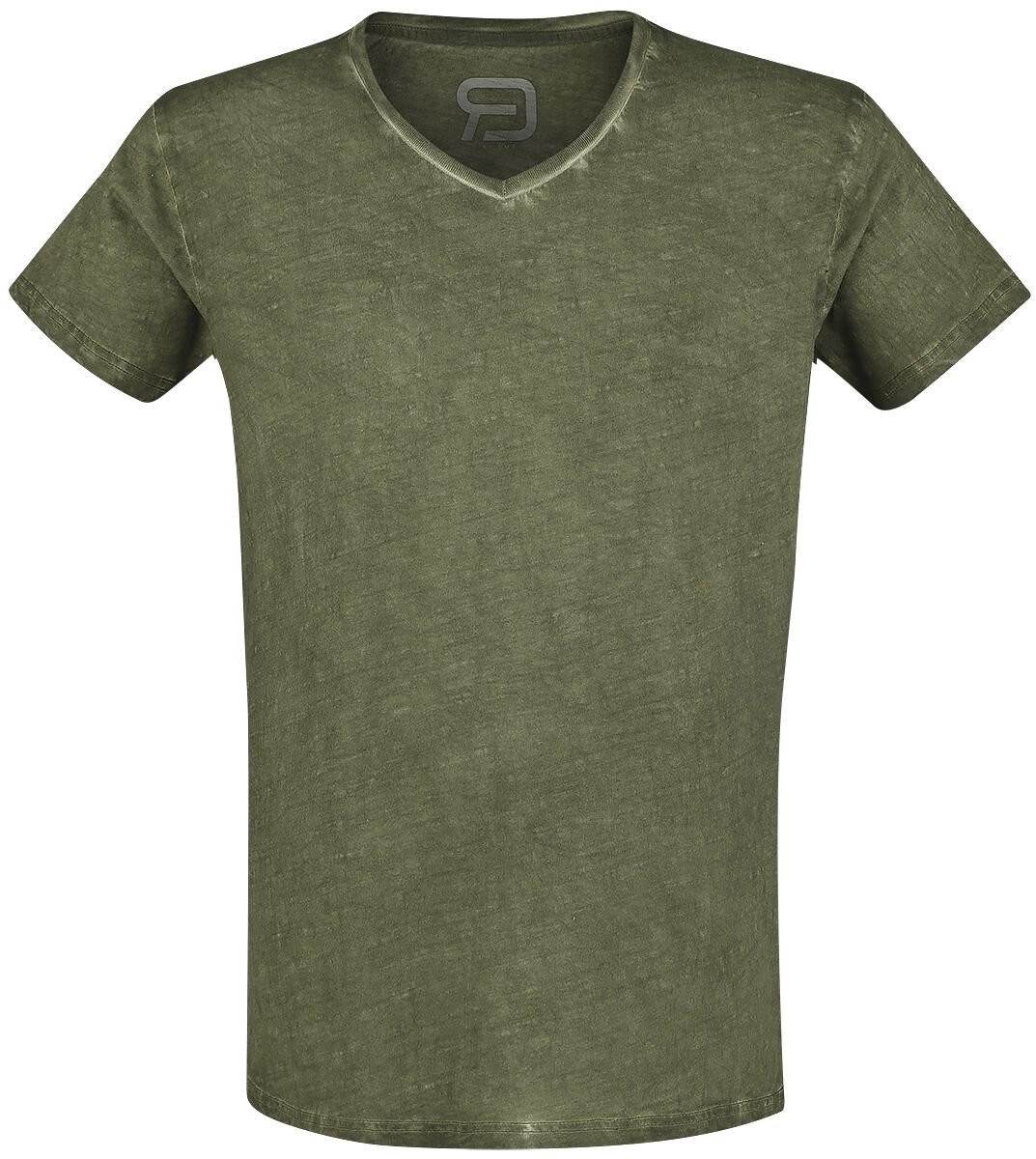 R.E.D. Rock-Engineered Design Olijfgroen basic T-shirt - Heren - XL