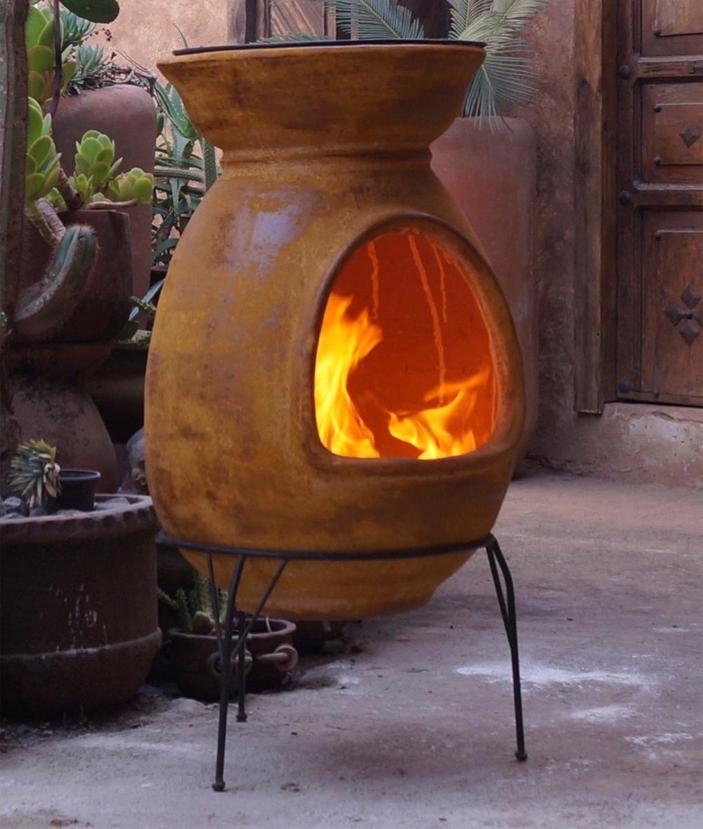 Sol-y-Yo Chimenea Mexicaanse terrashaard Barbecue XL (geel) | bol.com
