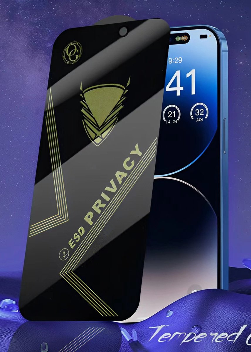 iPhone 12 Pro Max - Tempered glass Screen protector geschikt voor iPhone 12 Pro Max - Privacy Beschermglas - Privé Glasplaatje