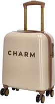 Bol.com Charm London Capetown - Koffer - ABS - 45x34x20 cm - 30 Liter - Handbagage - Trolley - Beige aanbieding