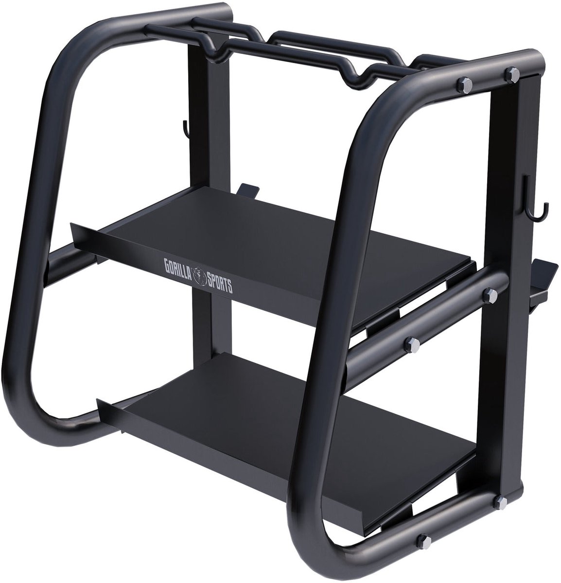 Gorilla Sports Halterstandaard - Multifunctioneel - Voor Halters, Kettlebells en Barbells - Staal - Belastbaar tot 300 kg