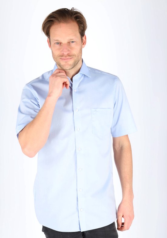 Casa Moda Chemise Uni Bleu Clair Manches Courtes Kent Modern Fit - 44