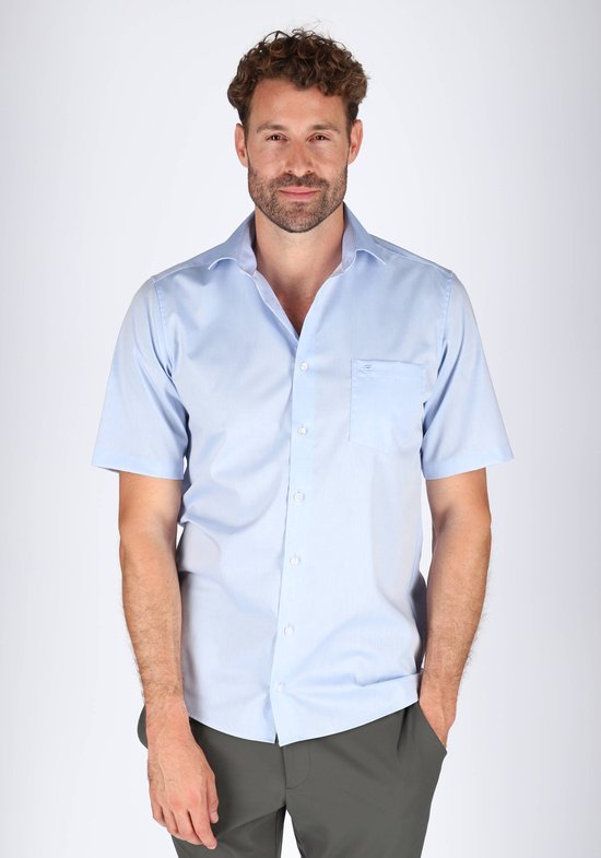 Casa Moda Chemise Uni Bleu Clair Manches Courtes Kent Modern Fit - 44