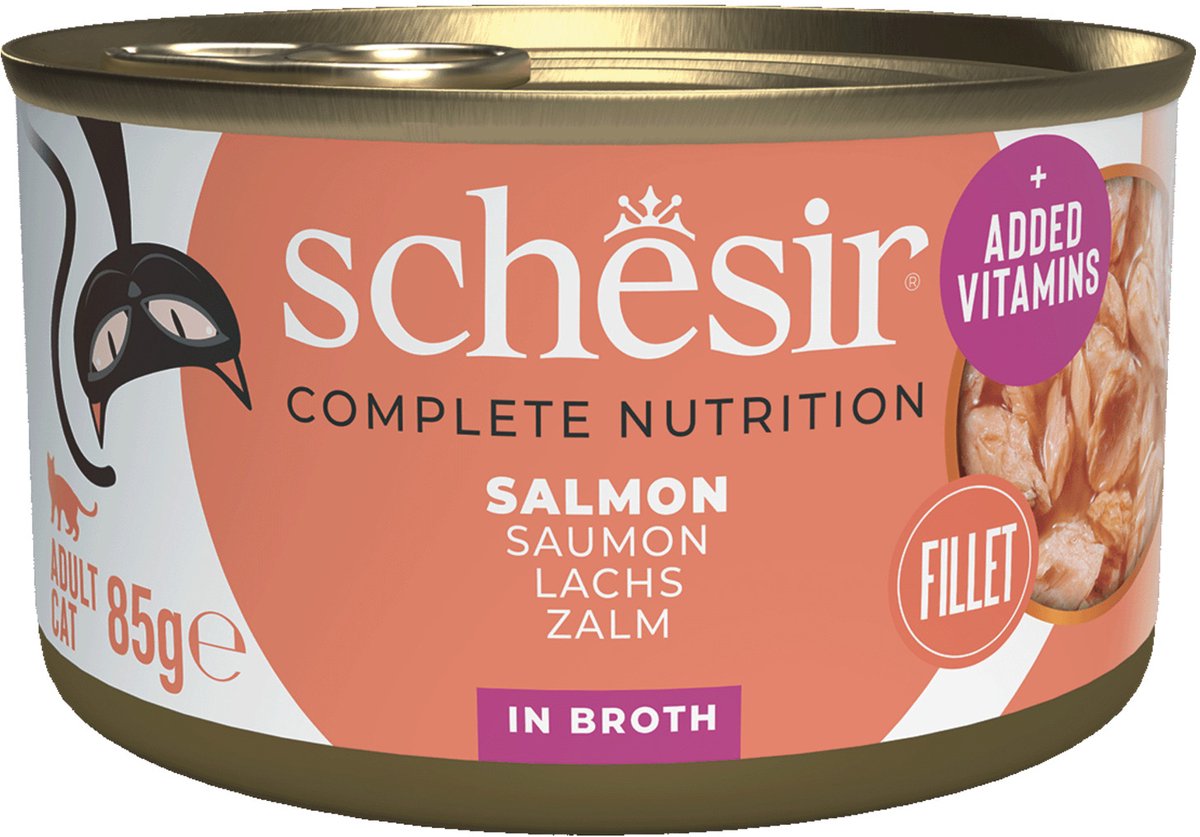 Schesir Kat Zalm Naturel 85 gr - 14 stuks