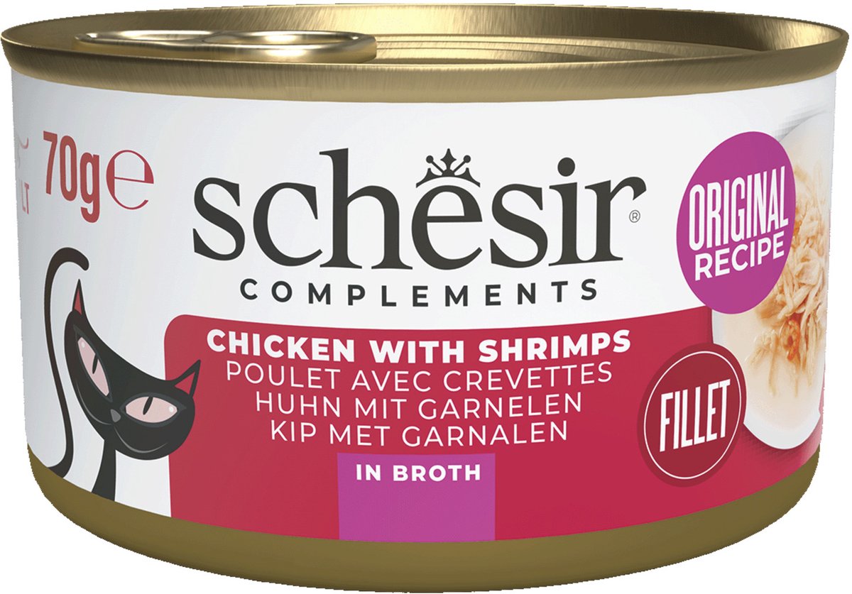 Schesir Schesir Kat Kip/Garnalen 70 gr - 14 stuks