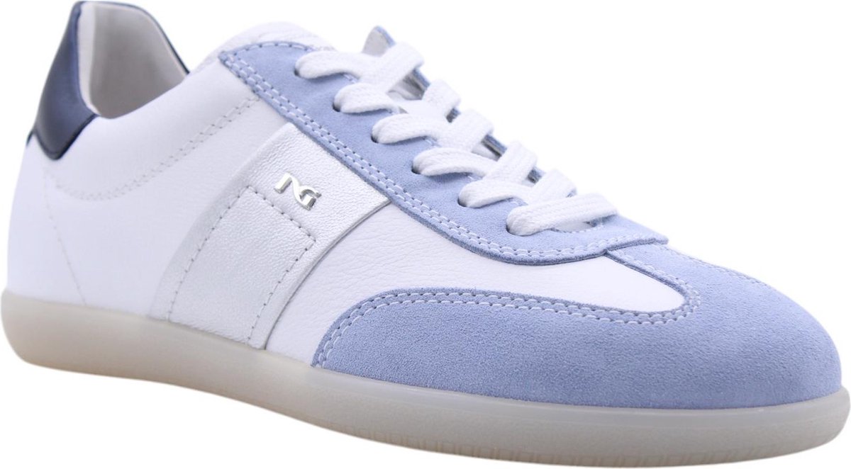 Sneaker Nerogiardini Velour Cile Bianco Etoile Argento Nettuno Oceano - Fashion Wear - Vrouwen