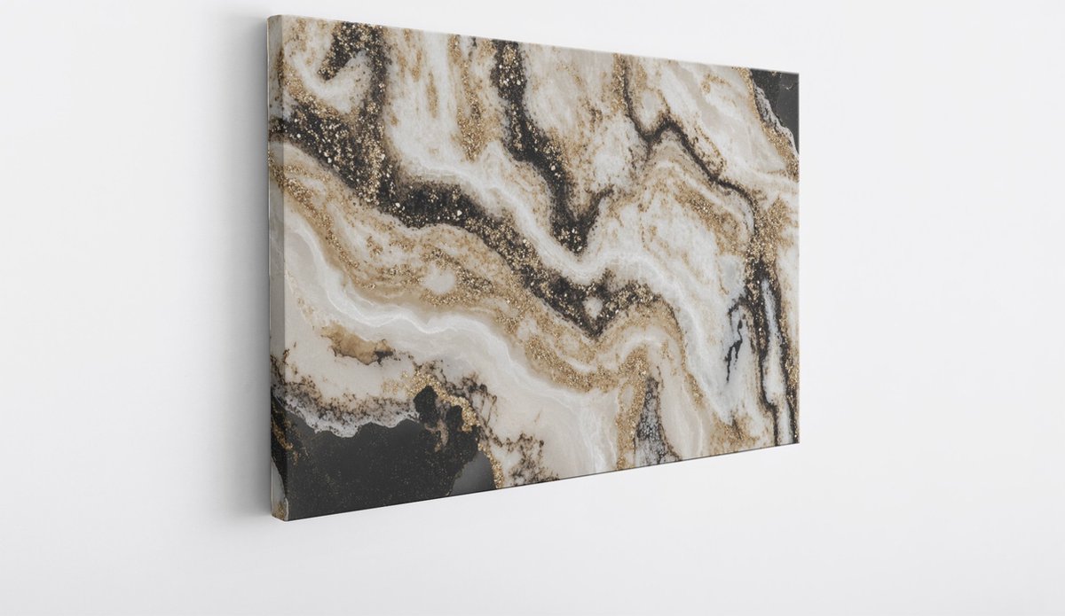Saammp Canvas Schilderij - Zandsteen marmer - Abstract - 70x50 - Foto op canvas - Wanddecoratie - Muurdecoratie Woonkamer - Slaapkamer decoratie - Canvas Print Multicolor