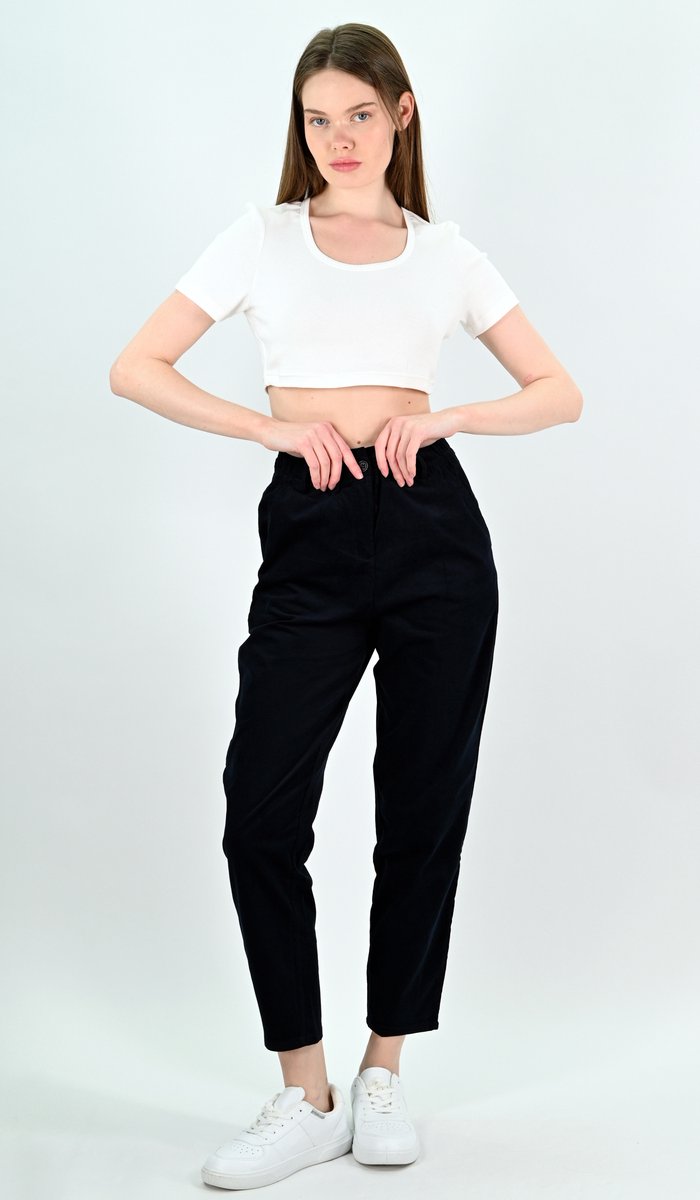YesMooi - Corduroy Broek - Dark Navy - S (36) - %100 Katoen - Dames Broek