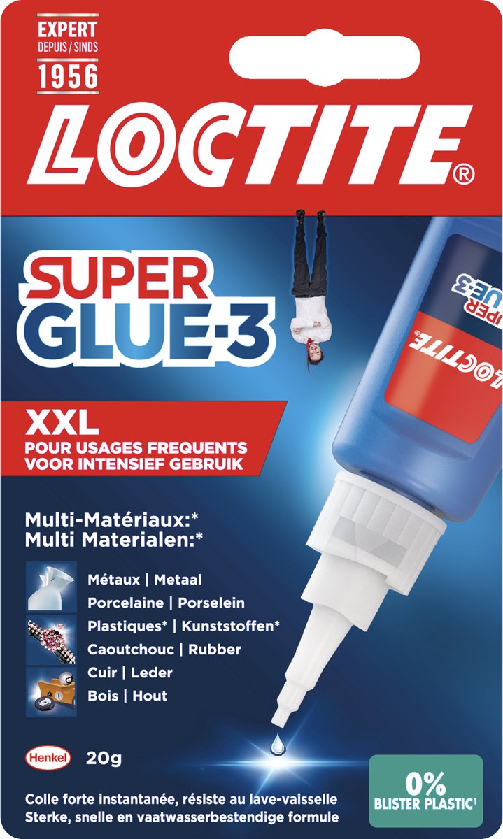 Loctite Professional 20 g | Maxi Formaat Grote Fles | Sterke Superlijm voor Alles | Secondelijm - Multifunctioneel en Snelklevend | Ideaal voor Snelle Reparaties en Multitoepassingen - Super Glue