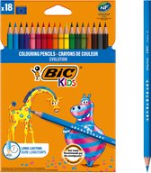 Crayon de couleur Bic Kids Ecolutions Evolution boîte de 18 pièces