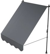 Luifel / Klemluifel met handslinger - Balkonluifel kapstadt - 150x120 cm - Grijs