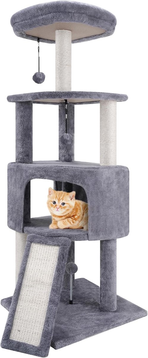 Kratzbaum für Katzen,115cm (Grau)