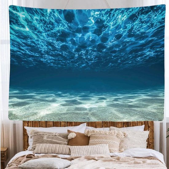 Ulticool Wandkleed 200x150 cm - Zee Natuur Stilte Aquarium - voor Binnen - Wandtapijt Wanddoek Stof Poster Backdrop Frame Decoratie Woonkamer Slaapkamer Kamer Babykameraankleding Aesthetic Room Decor - Vrouw Mannen Tiener Meisje Jongen