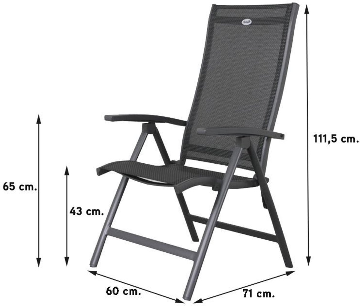 Hartman Set de 6 Salvatore chaise de jardin réglable
