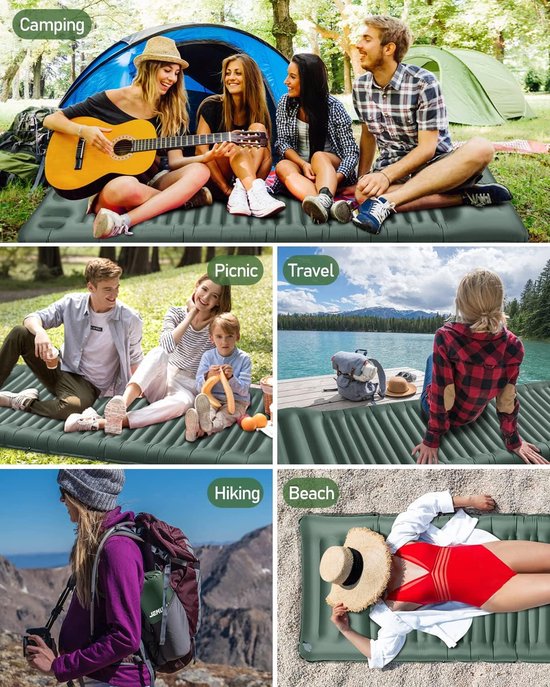 aladdien - Isomat voor camping - Opblaasmatras - Ultralicht en waterdicht - 12 cm dik - Anti-ripstop slaapmat - Geschikt voor outdoor en strand van Merkloos — afbeelding 3