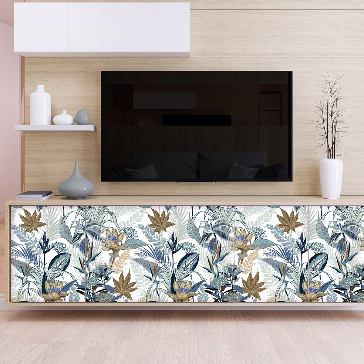 Ambiance Sticker Sticker met tropisch meubelmotief, gitaarontwerp, 60 x 90 cm Multi color