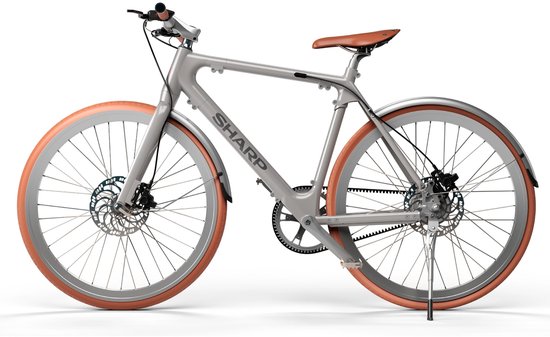 Sharp Milano RS08 e-bike 7Ah 1sp beltdrive naked bike zilver riemaandrijving 28 inch 53cm van Sharp — afbeelding 3