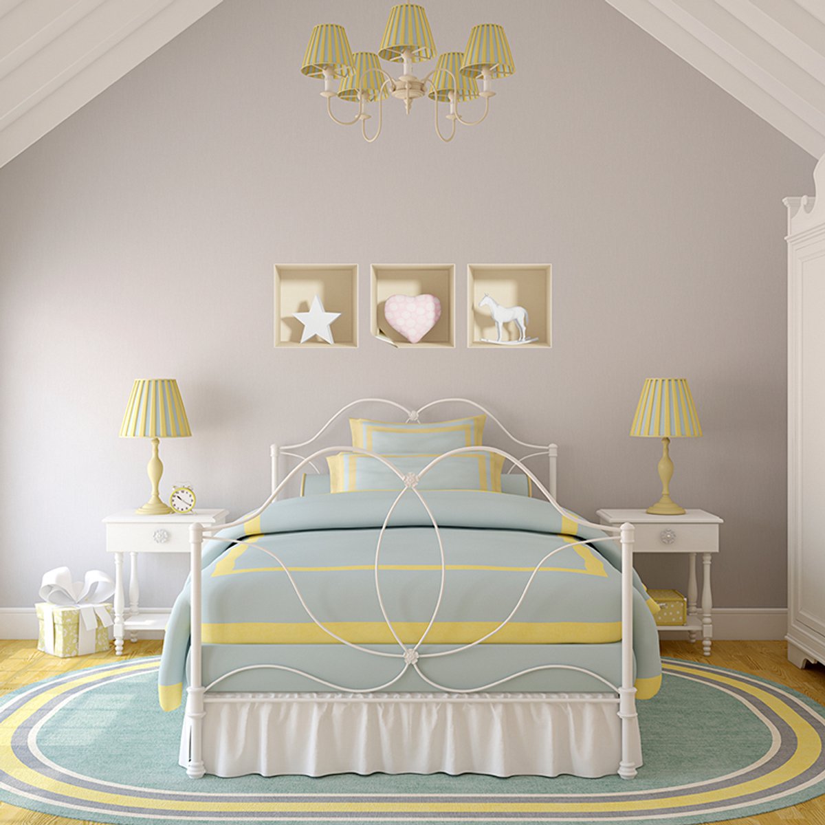 Ambiance Sticker Decoratie met 3D-effect sticker en hartje, 40 x 120 cm Multi color