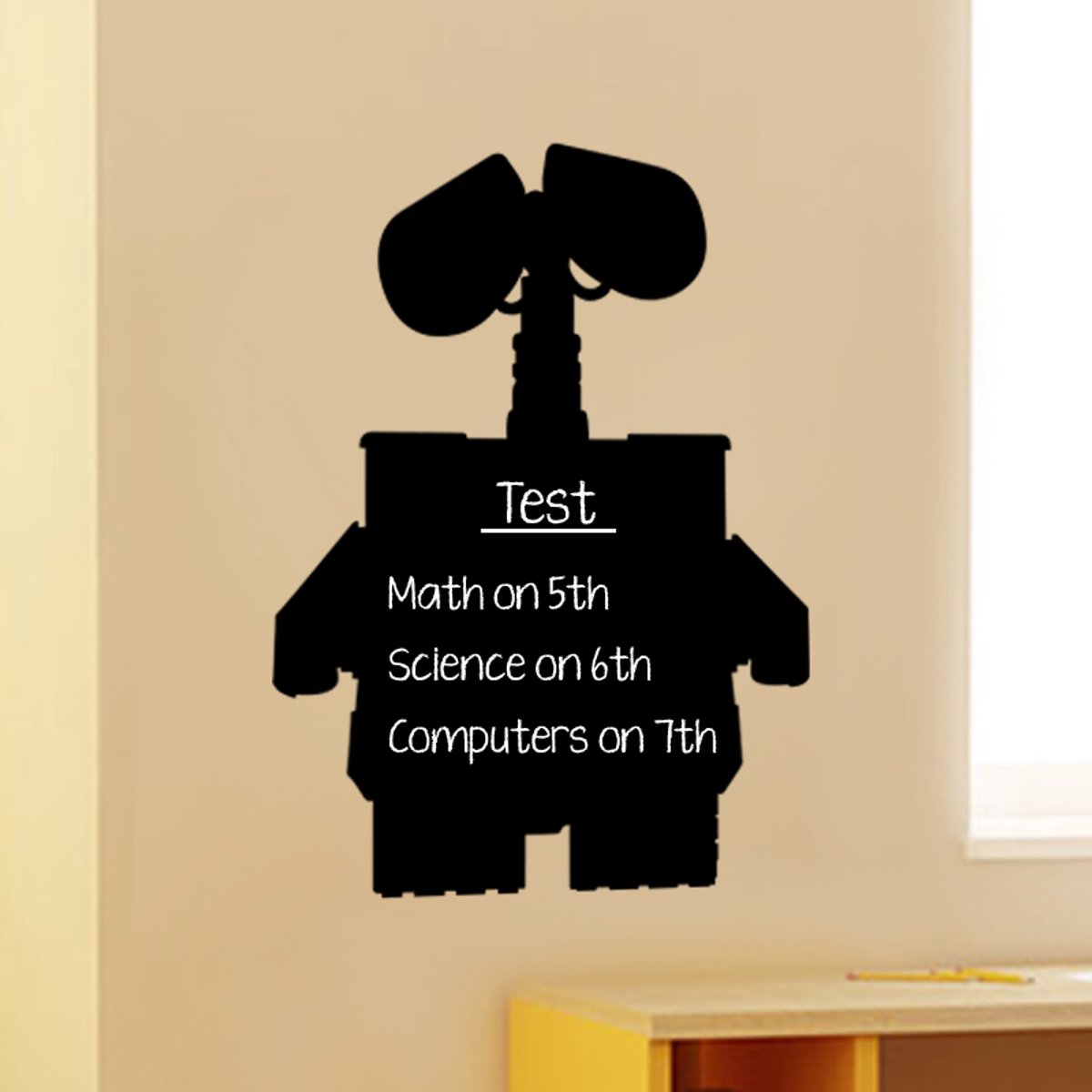 Ambiance Sticker Schoolbordsticker - uitwisbare zelfklevende muurstickers - ROBOT SILHOUETTE - 75x55cm Multi color