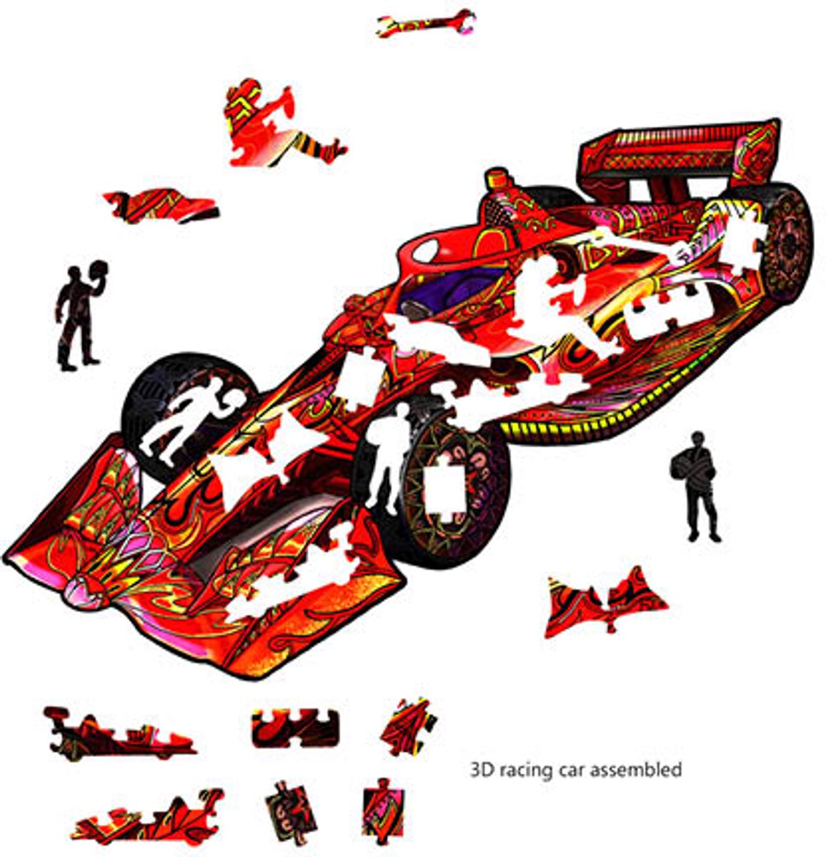 Eureka Rainbow Wooden Puzzel Race Auto