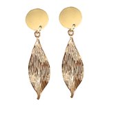Clip oorbellen -goudkleurig -blad- geen gaatje- Charme Bijoux